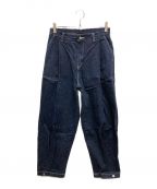 Text(MARKAWARE)テクスト（マーカウェア））の古着「WIDE PLEATED BAKER DENIM PANTS/ワイドプリーツベイカーデニムパンツ」