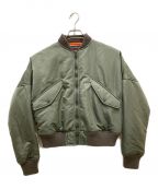 MADISON BLUEマディソンブルー）の古着「COMPACT MA-1 NY TWILL JACKET/コンパクトMA-1 NY ツイルジャケット」｜オリーブ