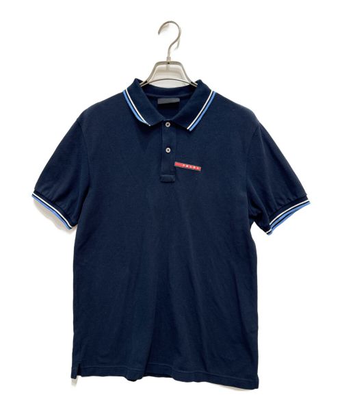 PRADA（プラダ）PRADA (プラダ) Logo Design Polo ネイビー サイズ:Lの古着・服飾アイテム