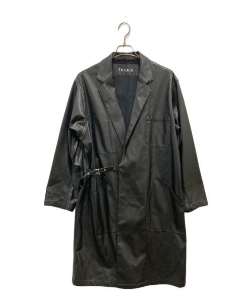 TACASI（タキャシ）TACASI (タキャシ) フィクレザータイロッケンコート ブラック サイズ:46(M)の古着・服飾アイテム