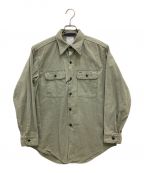 MADISON BLUEマディソンブルー）の古着「HAMPTON BACK SATIN SHIRT/ハンプトンバックサテンシャツ」｜オリーブ