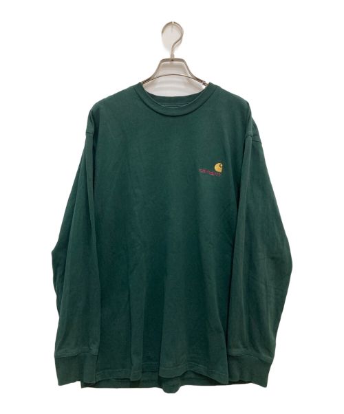 CarHartt（カーハート）CarHartt (カーハート) L/S AMERICAN SCRIPT T-SHIRT/アメリカンスクリプトＴ グリーン サイズ:Lの古着・服飾アイテム