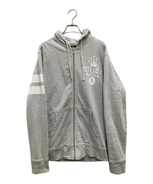 stussy（ステューシー）stussy (ステューシー) ジップパーカー グレー サイズ:Lの古着・服飾アイテム