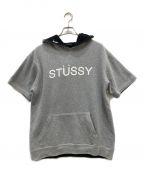 stussyステューシー）の古着「半袖パーカー」｜グレー