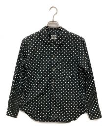 BLACK COMME des GARCONS（ブラック コムデギャルソン）の古着「ラウンドカラーポルカドットシャツ」｜ブラック×ホワイト