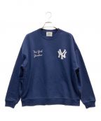 YOUNGER SONGヤンガーソング）の古着「MLB別注 small logo sweat/エムエルビーベッチュウスモールロゴスウェット」｜ネイビー