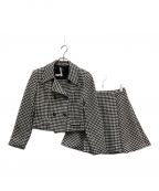 EmiriaWizエミリアウィズ）の古着「Houndstooth pattern jacket ＆ Skirt/ハウンドトゥースパターンジャケット＆スカート」｜ホワイト×ブラック