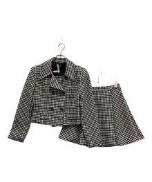 EmiriaWiz（エミリアウィズ）の古着「Houndstooth pattern jacket ＆ Skirt/ハウンドトゥースパターンジャケット＆スカート」｜ホワイト×ブラック