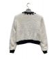 EmiriaWiz (エミリアウィズ) Monotone feather knit tops/モノトーンフェザーニットブラウス ホワイト×ブラック サイズ:M：3980円