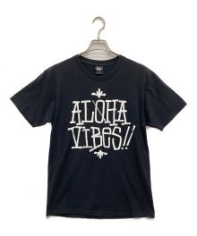 stussy×kicks/hi（ステューシー×キックスハイ）の古着「プリント半袖Tシャツ」｜ブラック