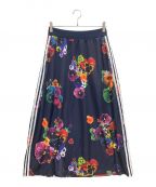 adidasアディダス）の古着「FLORAL BURST LONG SKIRT/フローラルバーストロングスカート」｜ネイビー