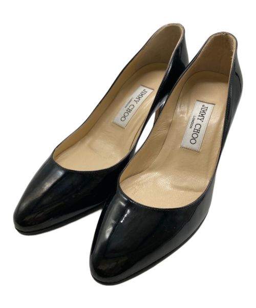 JIMMY CHOO（ジミーチュウ）JIMMY CHOO (ジミーチュウ) エナメルヒールパンプス ブラック サイズ:23.5cmの古着・服飾アイテム