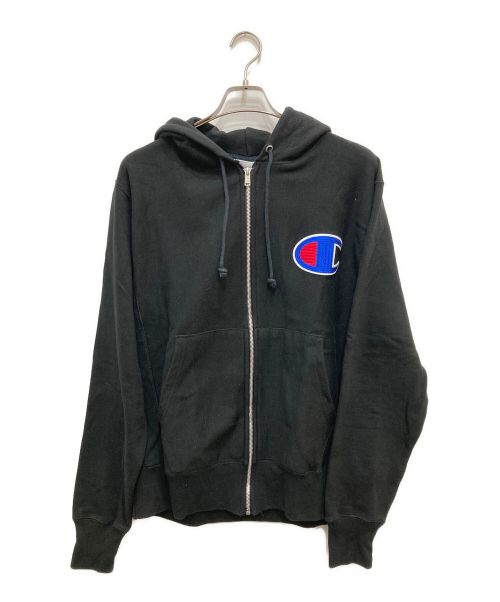 Champion REVERSE WEAVE（チャンピオンリバースウィーブ）Champion REVERSE WEAVE (チャンピオンリバースウィーブ) ジップパーカー ブラック サイズ:ＸＬの古着・服飾アイテム