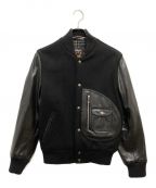 Schottショット）の古着「767US D-POCKET VARSITY JACKET/Dポケットバーシティジャケット」｜ブラック