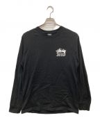 stussy×DOVER STREET MARKET LONDONステューシー×）の古着「ロゴプリントL/Sカットソー」｜ブラック