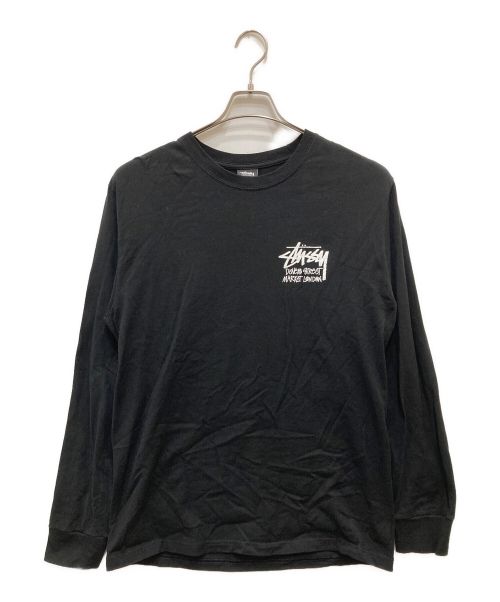 stussy（ステューシー）stussy (ステューシー) DOVER STREET MARKET LONDON ロゴプリントL/Sカットソー ブラック サイズ:Mの古着・服飾アイテム