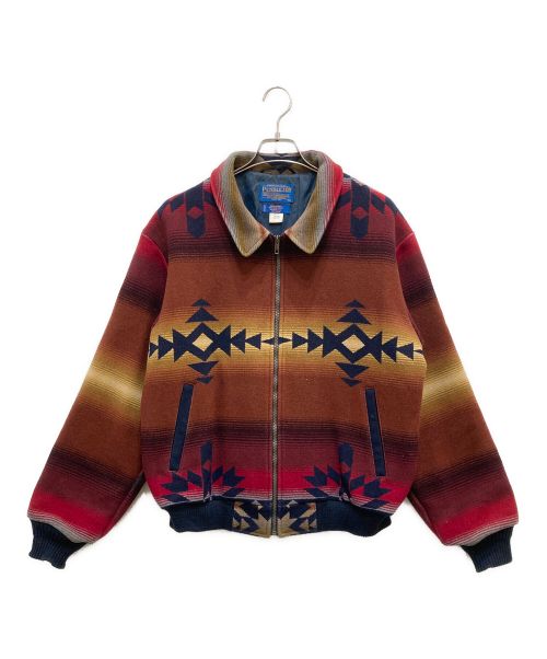 PENDLETON（ペンドルトン）PENDLETON (ペンドルトン) ネイティブ柄ブルゾン レッド サイズ:Lの古着・服飾アイテム