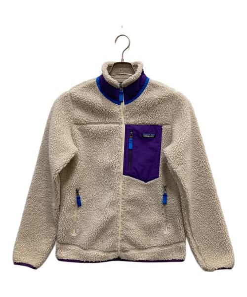 Patagonia（パタゴニア）Patagonia (パタゴニア) クラシックレトロXジャケット ナチュラル×パープル サイズ:Sの古着・服飾アイテム