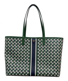 TORY BURCH（トリーバーチ）の古着「ジェミニリンクトートバッグ」｜グリーン×ネイビー