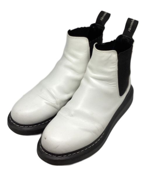 ALEXANDER McQUEEN（アレキサンダーマックイーン）ALEXANDER McQUEEN (アレキサンダーマックイーン) LEATHER CHELSEA BOOTS ホワイト サイズ:23.5の古着・服飾アイテム