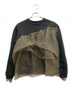 willfullyウィルフリー）の古着「slant organdy docking sweat tops」｜ブラック