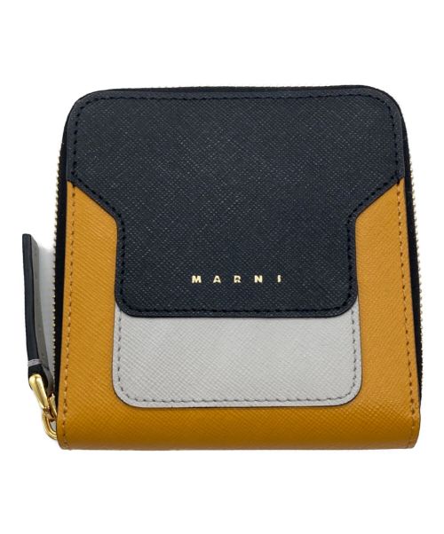 MARNI（マルニ）MARNI (マルニ) ジップアラウンドウォレット ブラック×イエローの古着・服飾アイテム