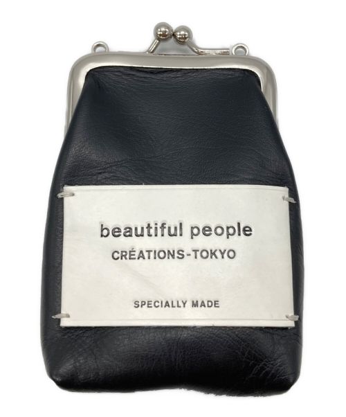 beautiful people（ビューティフルピープル）beautiful people (ビューティフルピープル) がま口コインポーチ ブラックの古着・服飾アイテム