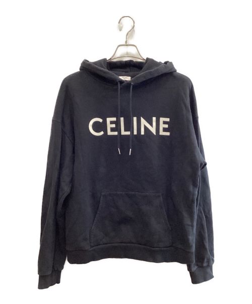 CELINE（セリーヌ）CELINE (セリーヌ) ロゴパーカー ブラック サイズ:Lの古着・服飾アイテム