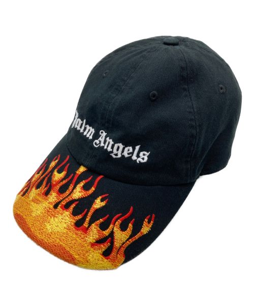 Palm Angels（パーム エンジェルス）Palm Angels (パーム エンジェルス) Black Logo Flame Baseball Cap ブラックの古着・服飾アイテム