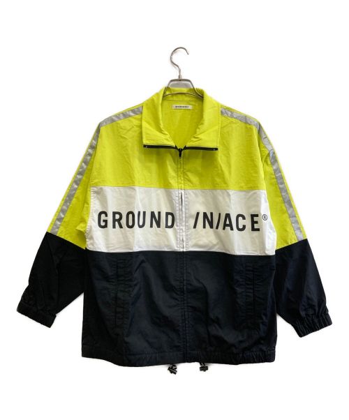 GROUND/N/ACE（グランダンエース）GROUND/N/ACE (グランダンエース) Nylon Track jacket イエロー×ブラック サイズ:Mの古着・服飾アイテム