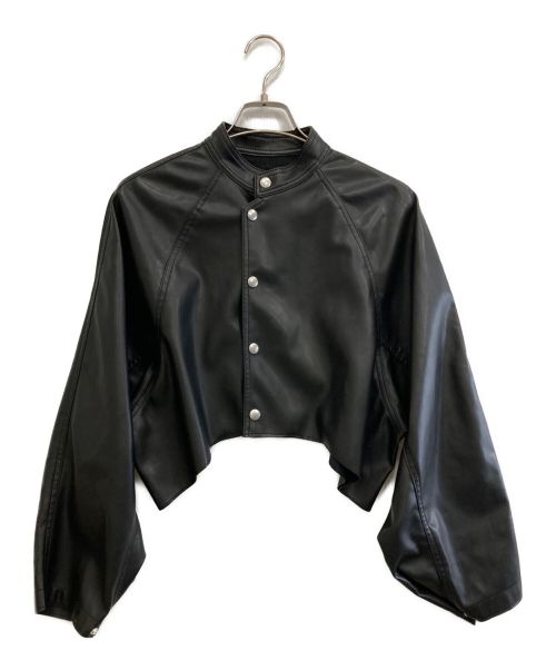 Ameri（アメリ）Ameri (アメリ) ROUND SHORT FAKE LEATHER JACKET ブラック サイズ:Fの古着・服飾アイテム