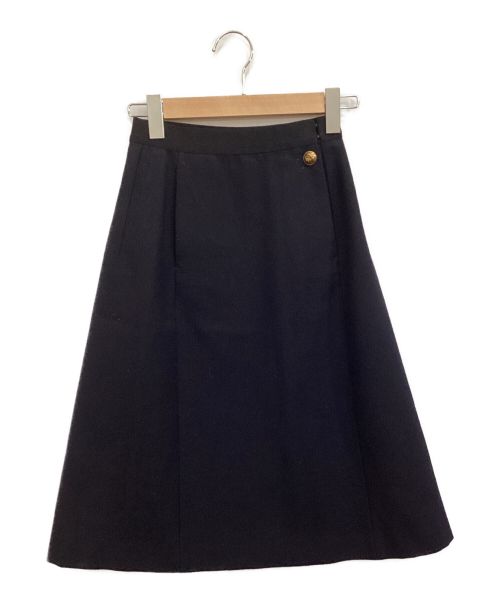 Maison Margiela（メゾンマルジェラ）Maison Margiela (メゾンマルジェラ) Trapeze skirt ネイビー サイズ:38の古着・服飾アイテム