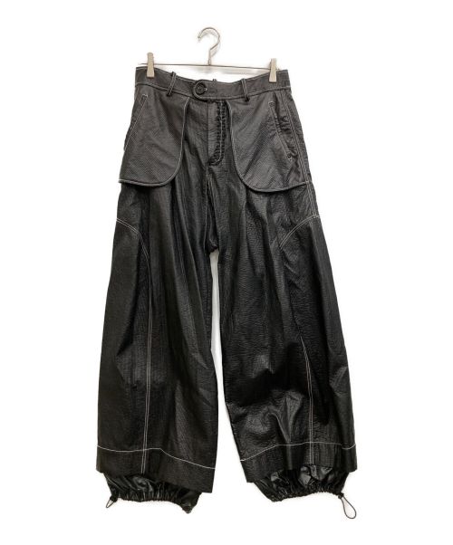 NUTEMPEROR（ナットエンペラー）NUTEMPEROR (ニュートエンペラー) WIDE PU LEATHER PANTS ブラック サイズ:3の古着・服飾アイテム