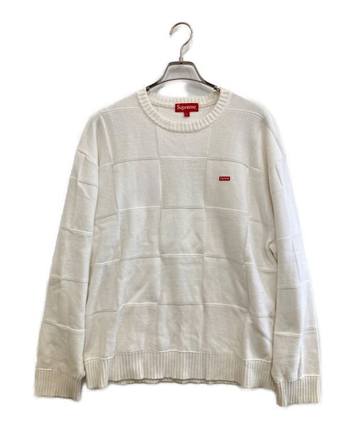 SUPREME（シュプリーム）SUPREME (シュプリーム) tonal checkerboard small box sweater ホワイト サイズ:Lの古着・服飾アイテム