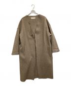 TODAYFULトゥデイフル）の古着「Collarless Long Coat」｜ベージュ