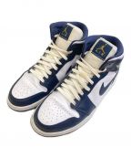 NIKEナイキ）の古着「AIR JORDAN1 Mid」｜ネイビー×ホワイト