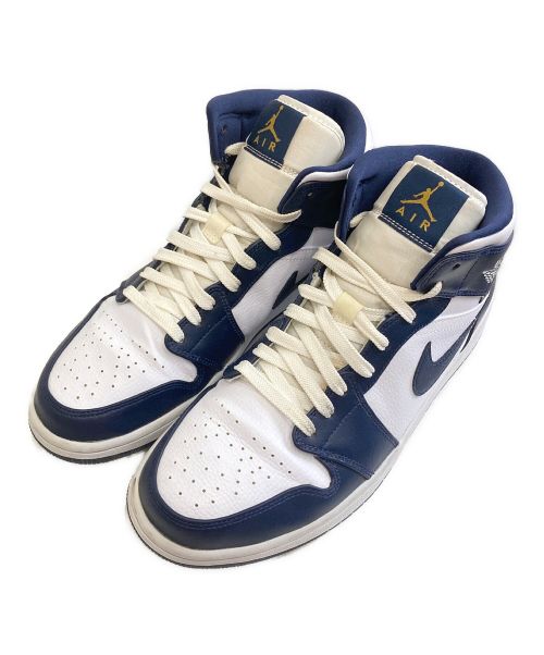 NIKE（ナイキ）NIKE (ナイキ) AIR JORDAN1 Mid ネイビー×ホワイト サイズ:27.5cmの古着・服飾アイテム