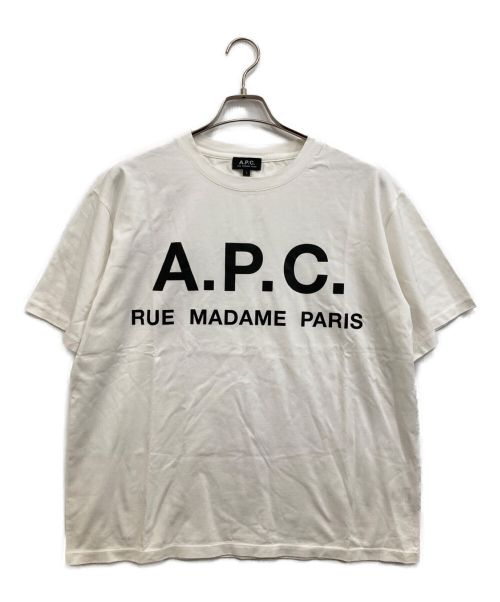 A.P.C.（アーペーセー）A.P.C. (アー・ペー・セー) EDIFICE別注オーバーサイズロゴプリントTシャツ ホワイト サイズ:Ｌの古着・服飾アイテム