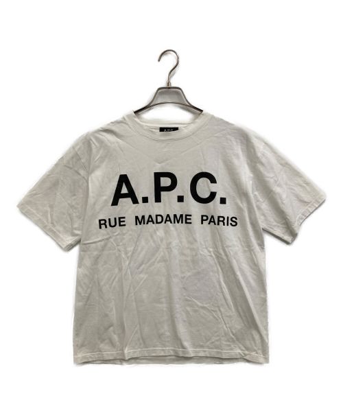 A.P.C.（アーペーセー）A.P.C. (アー・ペー・セー) EDIFICE (エディフィス) EDIFICE別注オーバーサイズロゴプリントTシャツ ホワイト サイズ:Sの古着・服飾アイテム