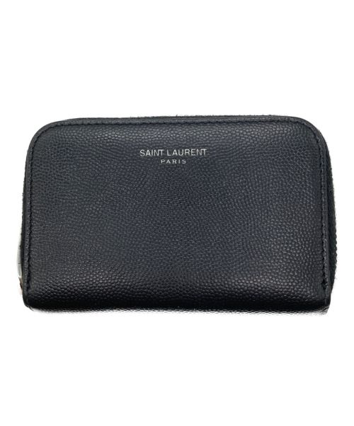 Saint Laurent Paris（サンローランパリ）Saint Laurent Paris (サンローランパリ) ラウンドジップコインケース ブラックの古着・服飾アイテム