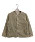 DANTON（ダントン）の古着「FLEECE COLLARLESS JACKET」｜ベージュ