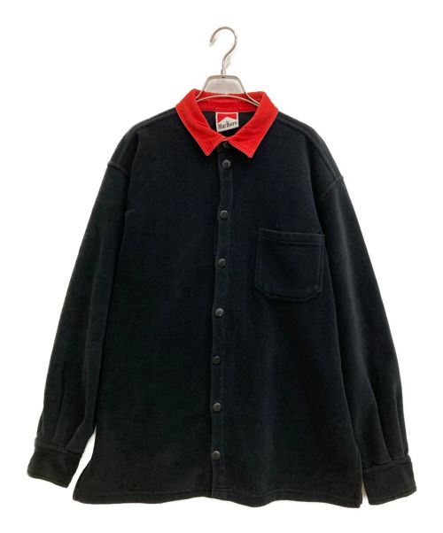 marlboro（マルボロ）marlboro (マルボロ) フリースシャツジャケット ブラック サイズ:表記無しの古着・服飾アイテム