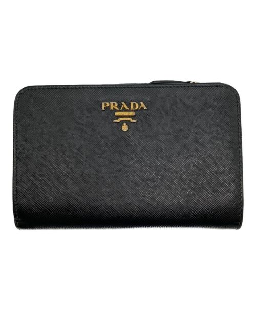 PRADA（プラダ）PRADA (プラダ) L字ファスナー財布 ブラックの古着・服飾アイテム