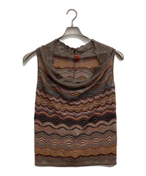 missoni（ミッソーニ）missoni (ミッソーニ) ノースリーブニット ブラウン サイズ:44の古着・服飾アイテム