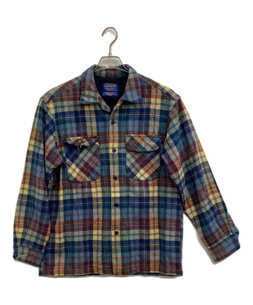 PENDLETON（ペンドルトン）PENDLETON (ペンドルトン) 90’ｓオープンカラーシャツ ブルー サイズ:Mの古着・服飾アイテム