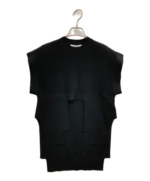 UN3D.（アンスリード）UN3D. (アンスリード) LAYERED KNIT VEST ブラック サイズ:Ｆの古着・服飾アイテム