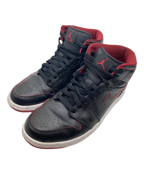 NIKE（ナイキ）NIKE (ナイキ) AIR JORDAN 1 RETRO MID BLACK RED WHITE レッド サイズ:27.5cmの古着・服飾アイテム