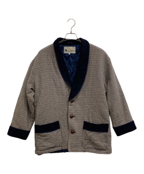 Aquascutum（アクアスキュータム）Aquascutum (アクアスキュータム) 中綿コート ブラウン×ネイビー サイズ:MAの古着・服飾アイテム