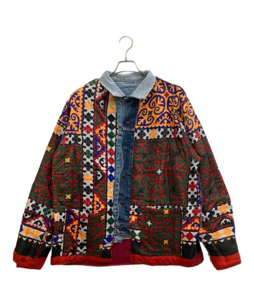 Rebuild by Needles（リビルドバイニードルス）Rebuild by Needles (リビルドバイニードルス) Jean Jacket + Rug - Covered Reversible Jacket インディゴ サイズ:Mの古着・服飾アイテム