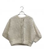 CLANEクラネ）の古着「3D DOT HALF SLEEVE KNIT CARDIGAN」｜ホワイト